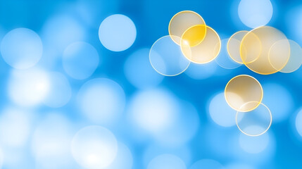 Aufkleber - Soft blue and golden bokeh lights create a serene atmosphere, perfect for a tranquil background or artistic projects