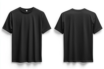 Black Tshirt Mockup Front and Back Isolated created with Generative AI