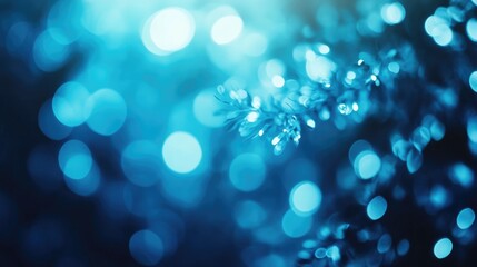 Poster - Blue bokeh lights, creating a dreamy and ethereal background.