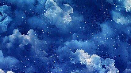 Wall Mural - watercolour seamless pattern background of starry night sky