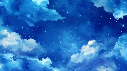 Wall Mural - watercolour seamless pattern background of starry night sky