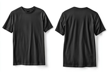 Black Tshirt Mockup Front and Back Isolated created with Generative AI