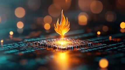 Aufkleber - Flame on Circuit Board.