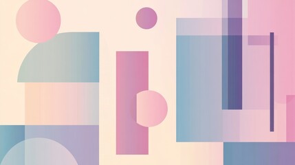 Leinwandbilder - Clean and modern vector image of geometric shapes in a gradient of pastel colors, perfect for a minimalistic design