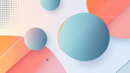 Leinwandbilder - Clean and modern vector image of geometric shapes in a gradient of pastel colors, perfect for a minimalistic design