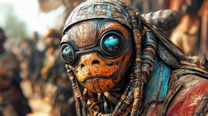 Poster - Cyborg Face Close-Up.