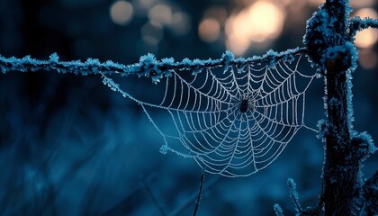 Sticker - Frosted Spiderweb with Spider in Center