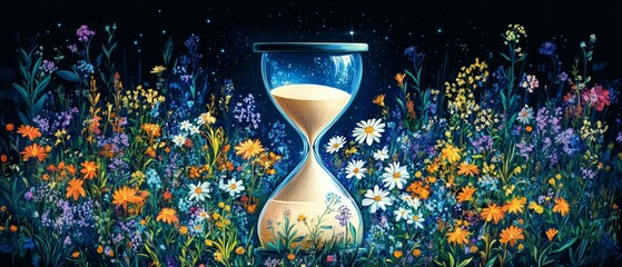 Canvas Print - Time Rebirth, Hourglass