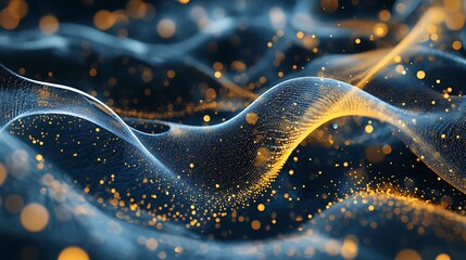 Poster - a detailed visualization of quantum entanglement with particles and energy fields in a digital envir