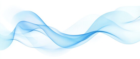 Wall Mural - Abstract blue wave on a white background