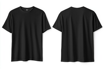 Black Tshirt Mockup Front and Back Isolated created with Generative AI