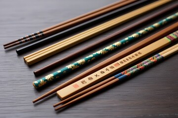 Wall Mural - Distinctive Wooden Chopstick Designs for Unique Decorative Collections