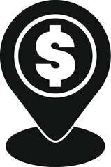 Sticker - Simple vector indicating the location of finances, payments or expenses