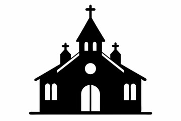 Poster - Church silhouette vector, Christian church house icon, Church building vector illustration

