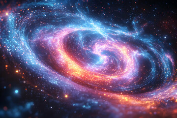 Cosmic Whirlpool Abstract Background - A Swirl of Colors in Space