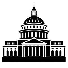 country capitol building vector illustration silhouette