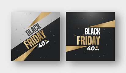 Poster - Black Friday sale promotion web banner or modern social media post template design