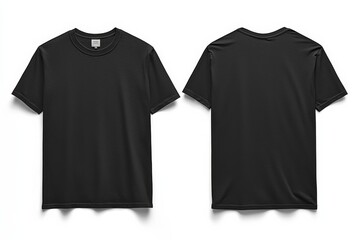 Wall Mural - Black Tshirt Mockup Front and Back Isolated created with Generative AI