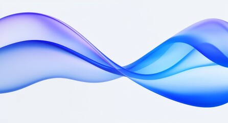 An illustration showing a minimal geometric background with a blue wavy shape in 3D.