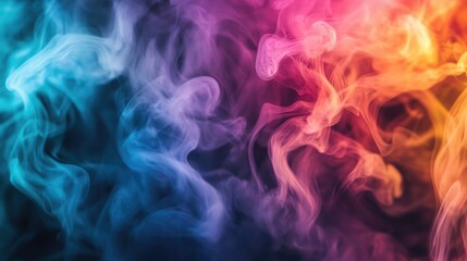 Poster - Close-up of colorful smoke in a still-life setup, with different shades blending and creating a captivating and abstract composition.