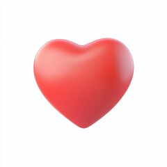 Poster - Three dimensional red heart on white background. A velvety heart has been rendered in three dimensions