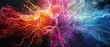 © Viktor - A multicolored abstract background with swirling black accents and hues of red, yellow, blue, green, and orange