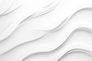 Poster - The composition features white wavy lines across a clean white background, conveying a minimalist design ideal for showcasing elegance and modern aesthetics