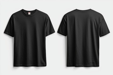 Black Tshirt Mockup Front and Back Isolated created with Generative AI