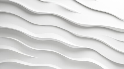Poster - A simple white backdrop features elegant wavy lines that add a sense of depth and texture, ideal for backgrounds or artistic inspiration in various projects