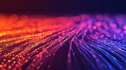 Fototapete - Abstract Neon Lines.