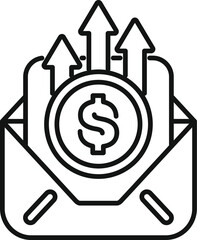 Sticker - This icon represents the concept of increased income, often associated with salary raises, bonuses, or investment returns