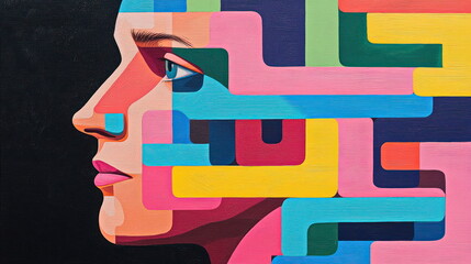 Aufkleber - Abstract Face.