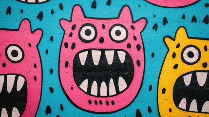 Aufkleber - Monster Graffiti.
