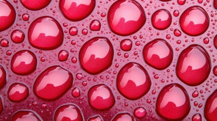 Poster - Water Drops Red Surface.