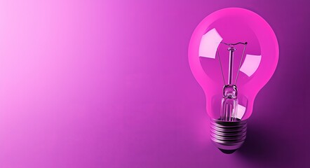 Poster - Light bulb illustration in 3D, realistic transparent modern illustration in 3D