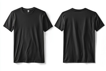 Black Tshirt Mockup Front and Back Isolated created with Generative AI