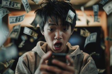 Asian teenager showing vivid signs of fury and distress. Young male expressing intense agitation loud yell. Gaming Addiction: A Growing Crisis Around the World.