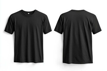 Black Tshirt Mockup Front and Back Isolated created with Generative AI