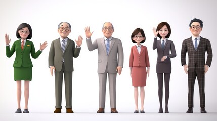 Poster - Teamwork concept. Cartoon characters. 3D illustration.