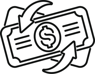 Wall Mural - Simple, bold line icon of money transferring, perfect for websites and presentations