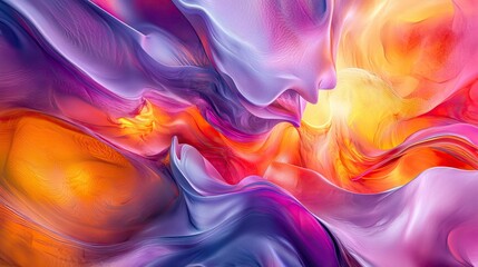 Aufkleber - 3D abstract design featuring vibrant, flowing colors blending together in a dynamic fluid motion, creating a visually stunning and energetic composition.