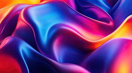 Poster - 3D abstract design with vibrant, fluid colors blending in a dynamic motion, perfect for creating modern and artistic visuals.