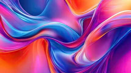 Poster - 3D abstract fluid design with bright, swirling colors creating a sense of motion and energy, ideal for contemporary visuals.