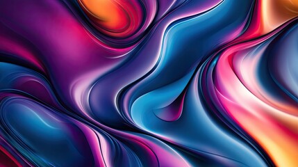 Poster - 3D abstract fluid design with vibrant, swirling colors blending seamlessly, creating a dynamic and visually captivating effect. Perfect for modern backgrounds.