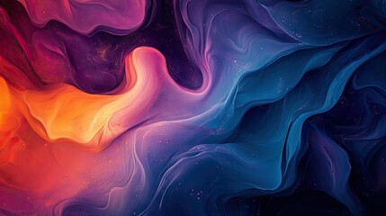 Poster - 3D abstract fluid design with vibrant, swirling colors blending seamlessly, creating a dynamic and visually captivating effect. Perfect for modern backgrounds.