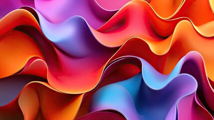 Poster - 3D fluid shapes in bold, vivid colors intertwining in an abstract pattern, evoking a sense of movement and creativity.