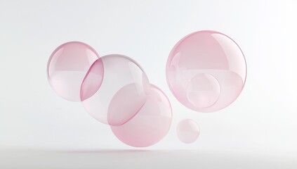 Poster - Flying geometric glass shapes in motion. Set of realistic translucent cylinders and tubes. Modern background for product design show. 3D render illustration.
