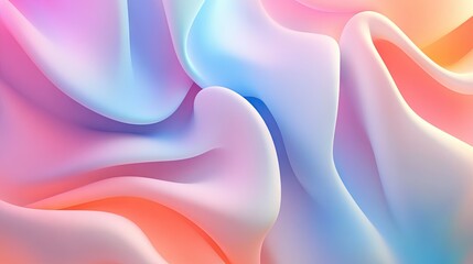 Poster - Abstract 3D background featuring fluid curves and gradients in soft tones. Ideal for minimalist designs and contemporary presentations.