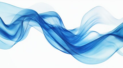 Poster - Abstract 3D blue wave elements flowing across a white background, providing a modern and professional backdrop for brochures, websites, or flyer designs.
