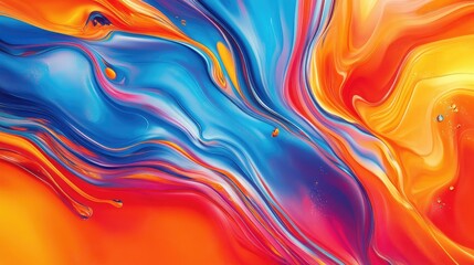 Poster - Abstract background with moving colors and fluid patterns, creating a dynamic and eye-catching effect perfect for modern design templates.